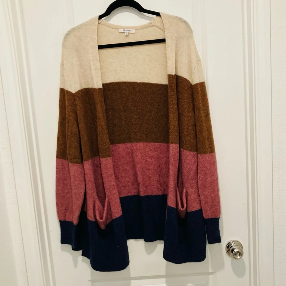 Madewell Stripped Print Cozy Short Walker Cardigan - Picture 4 of 9